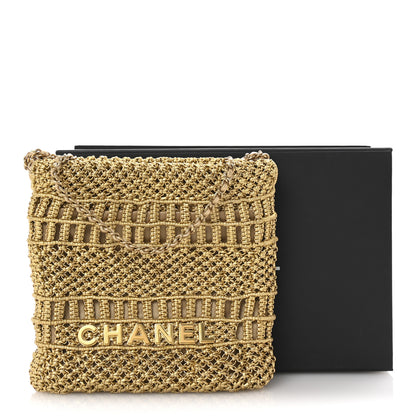 Chanel Metallic Calfskin Macrame Mini Chanel 22 Gold 11 of 11