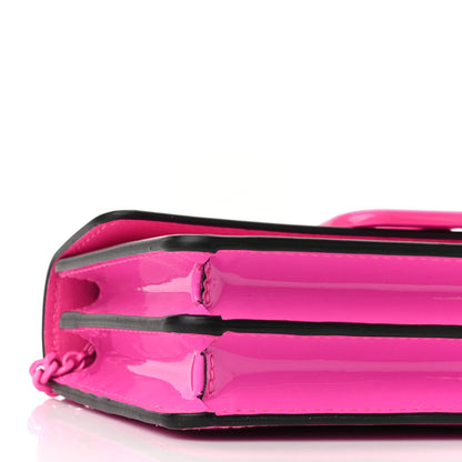 Valentino Garavani Patent Monochrome Vlogo Plaque Fold Over Wallet On Chain Pink PP 8 of 9