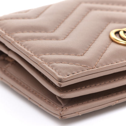 Gucci Calfskin Matelasse GG Marmont Card Case Porcelain Rose 8 of 10