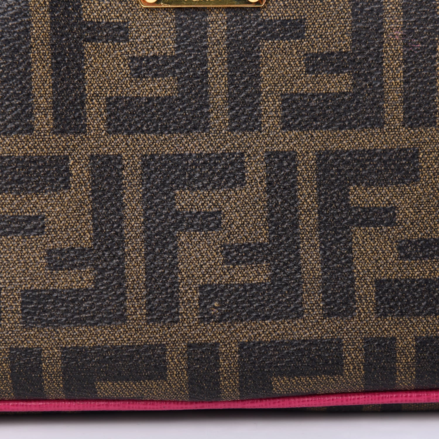 Fendi Zucca Spalmati Vitello Elite Pochette Tobacco Ciclamino 8 of 8