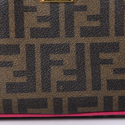 Fendi Zucca Spalmati Vitello Elite Pochette Tobacco Ciclamino 8 of 8
