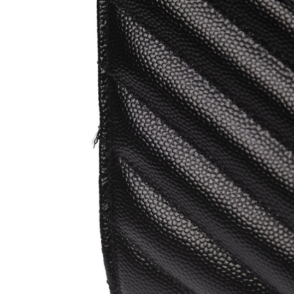 Saint Laurent Grain De Poudre Matelasse Chevron Medium Monogram Satchel Black 8 of 8