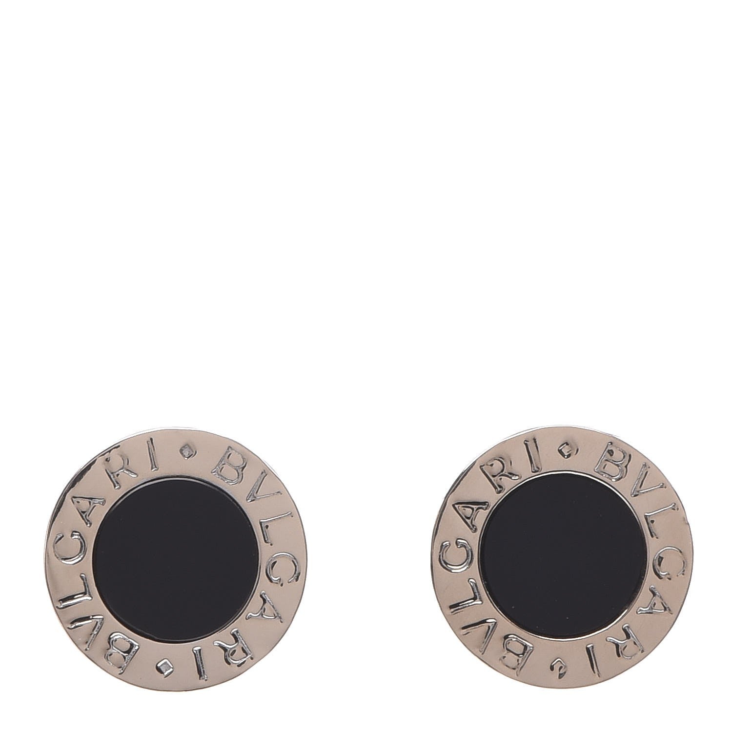 Bulgari 18K White Gold Black Onyx BVLGARI BVLGARI Stud Earrings 1 of 5