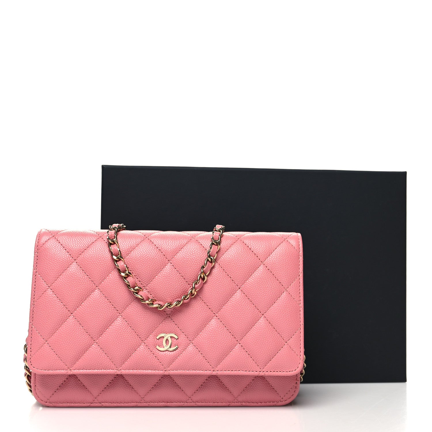 Chanel Caviar Quilted Wallet on Chain WOC Pink 11 of 11