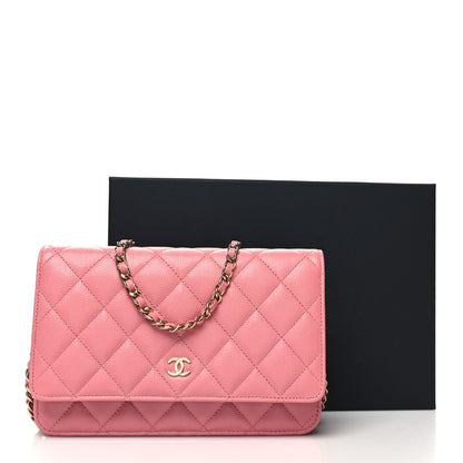 Chanel Caviar Quilted Wallet on Chain WOC Pink 11 of 11