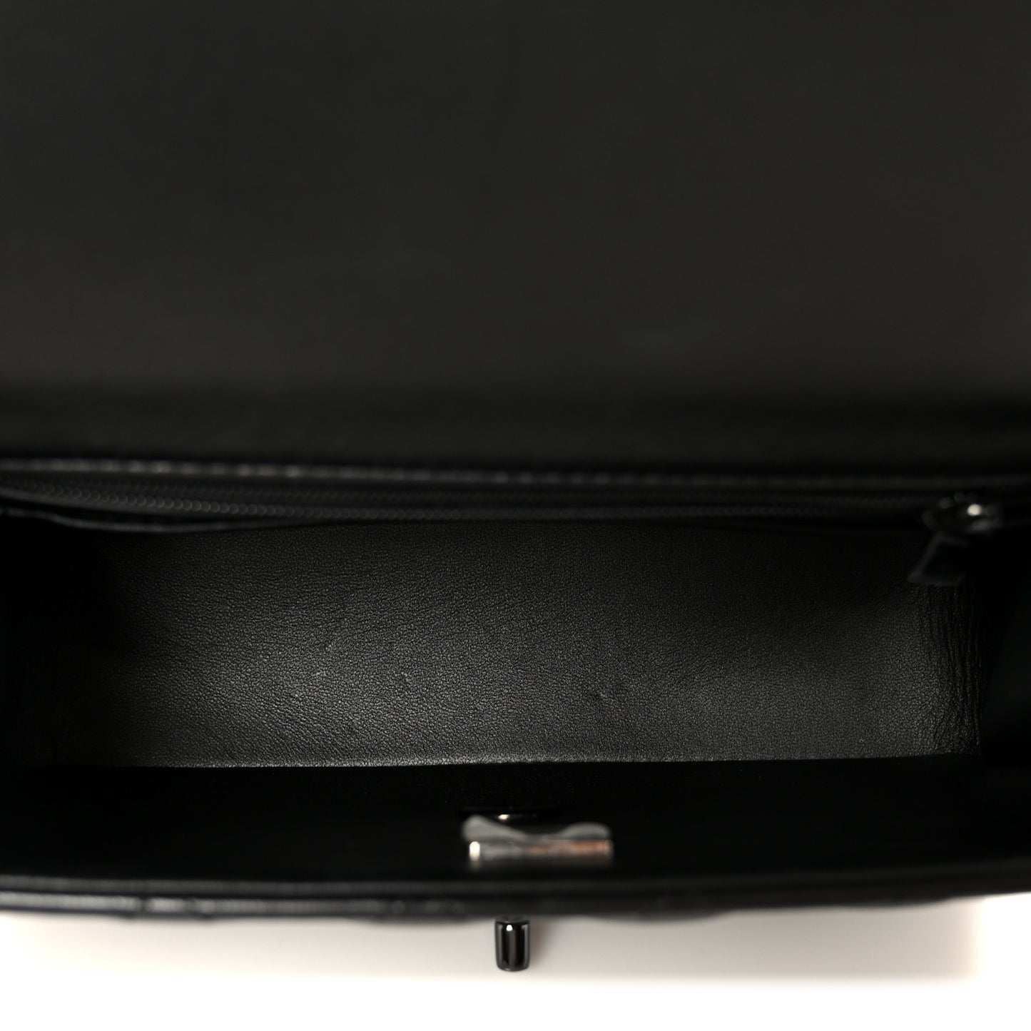 Lambskin Quilted Mini Top Handle Rectangular Flap So Black