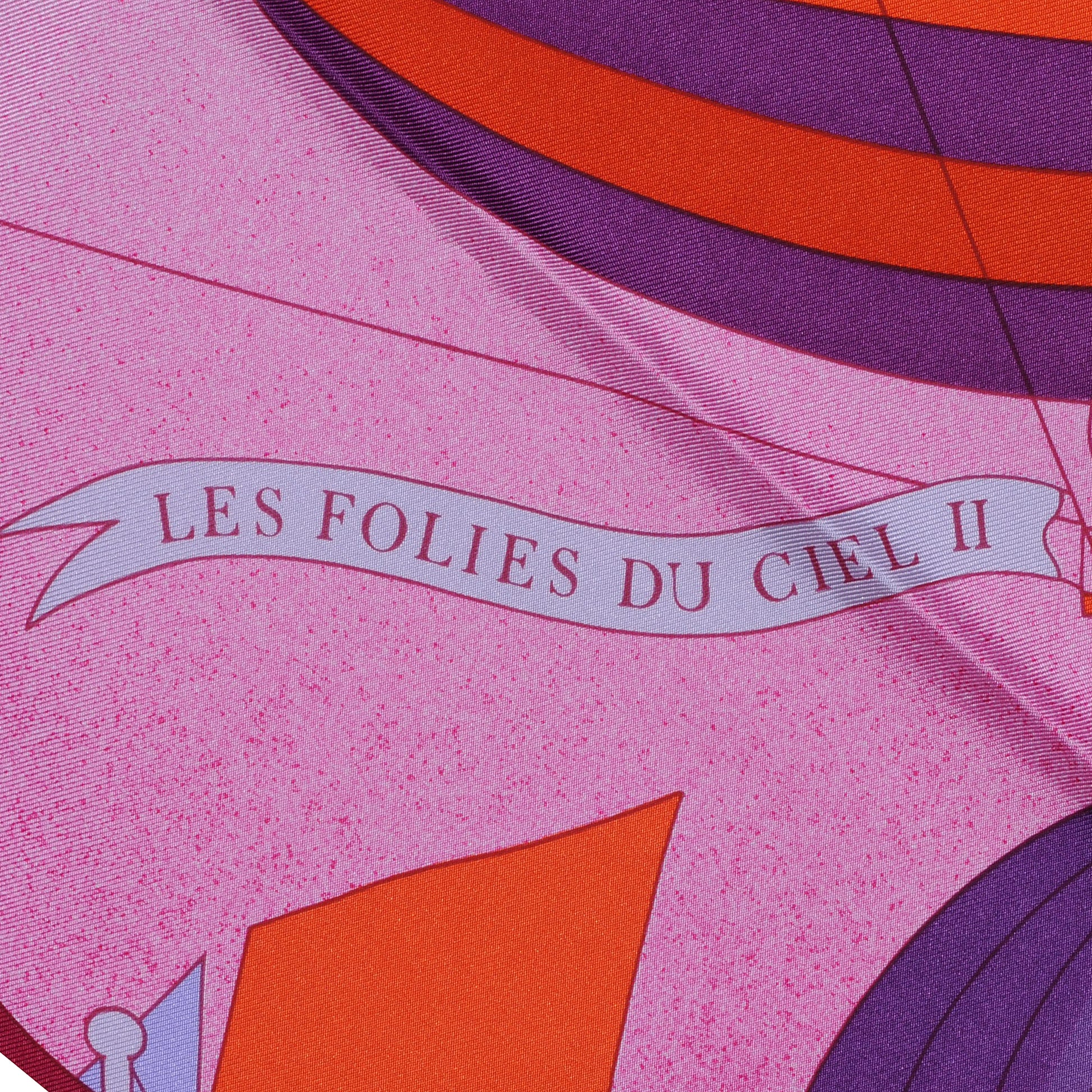 Hermes Silk Les Folies Du Ciel II Scarf 90 4 of 6