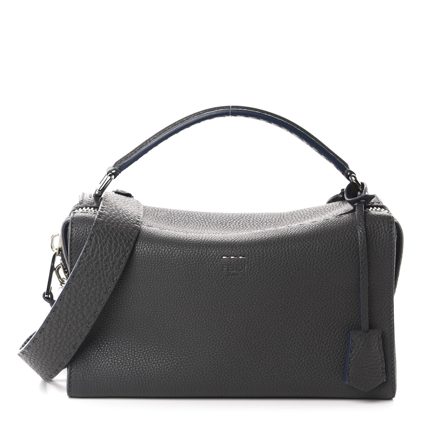 Cuoio Romano Selleria Lei Boston Tote Asfalto