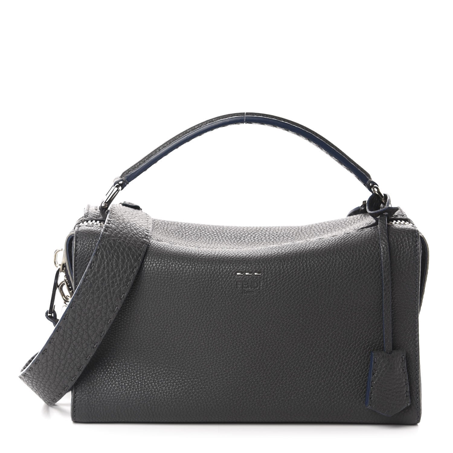Fendi Cuoio Romano Selleria Lei Boston Tote Asfalto 1 of 11