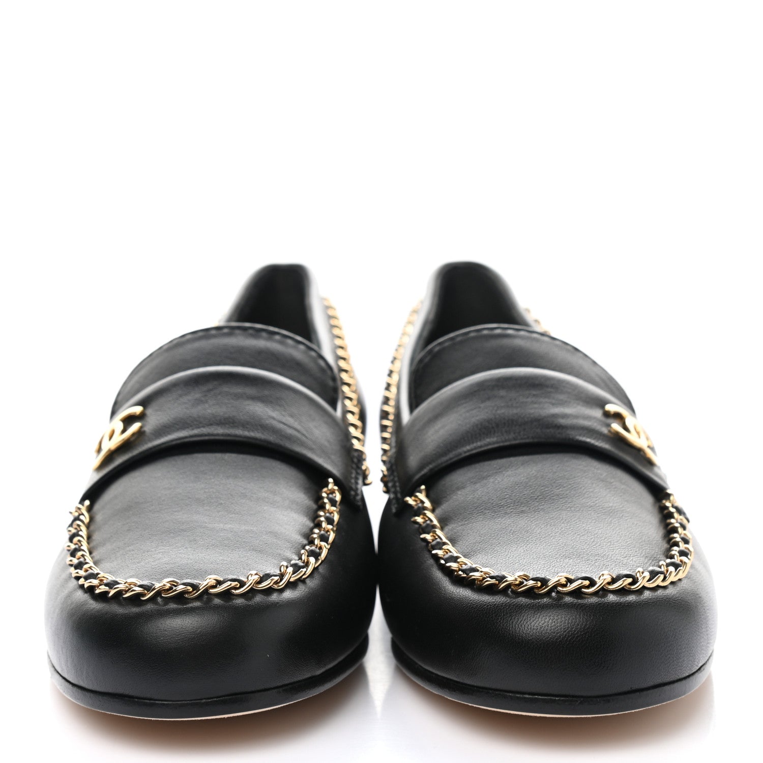 Chanel Lambskin CC Chain Mocassin Loafers 36 Black 2 of 9