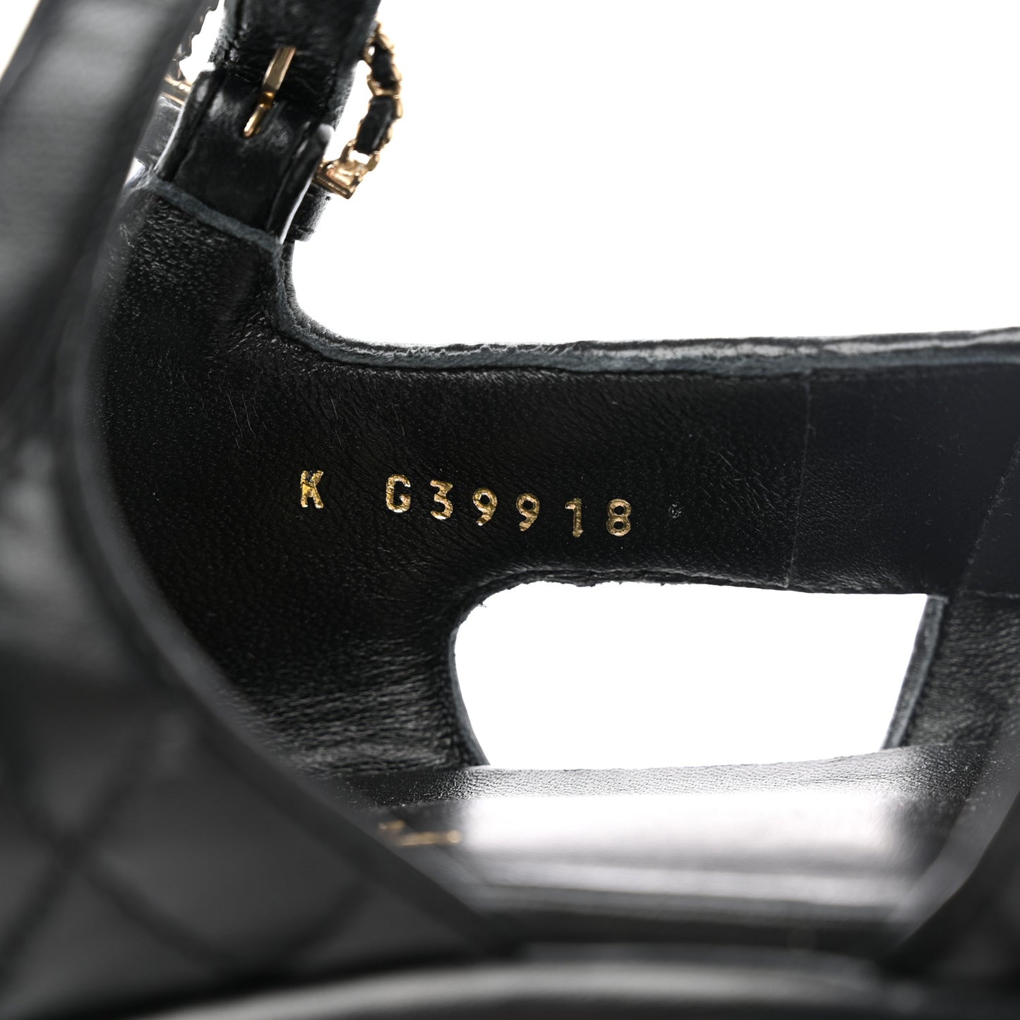 Lambskin Quilted CC Platform Sandals 39 Black