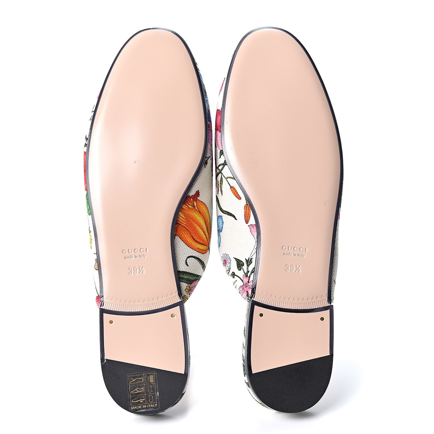 Canvas Flora Womens Princetown Slippers 39.5 White Multicolor