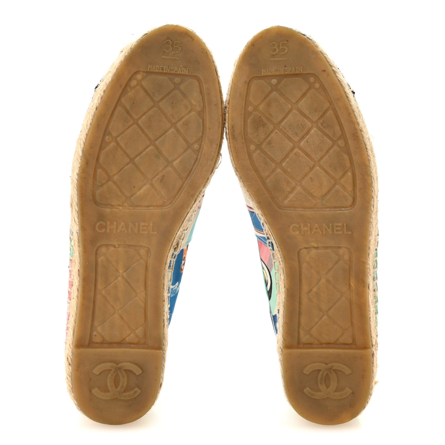 Chanel Fabric Patent CC Espadrilles 35 Multicolor Black 6 of 10