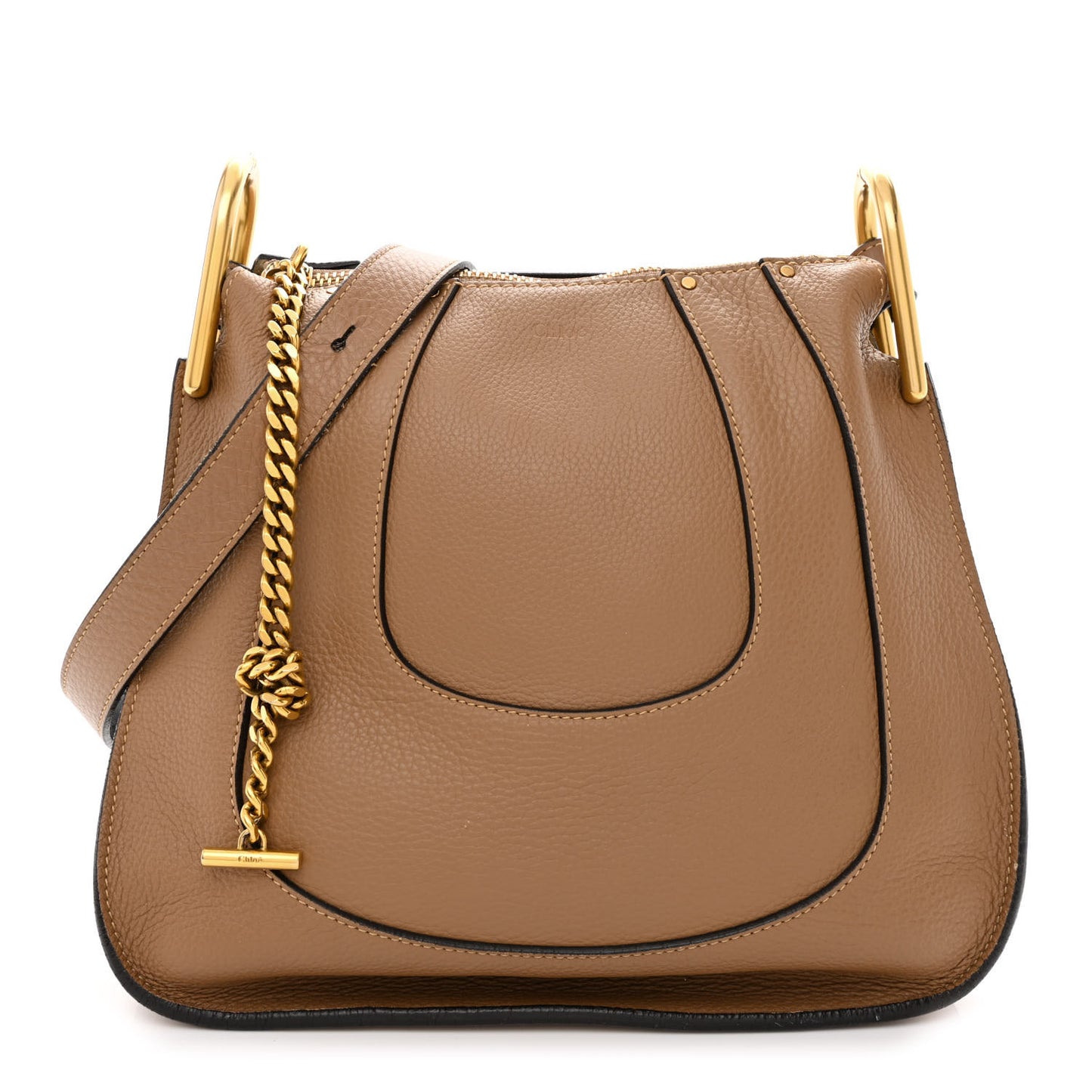Grained Calfskin Small Hayley Hobo Nut