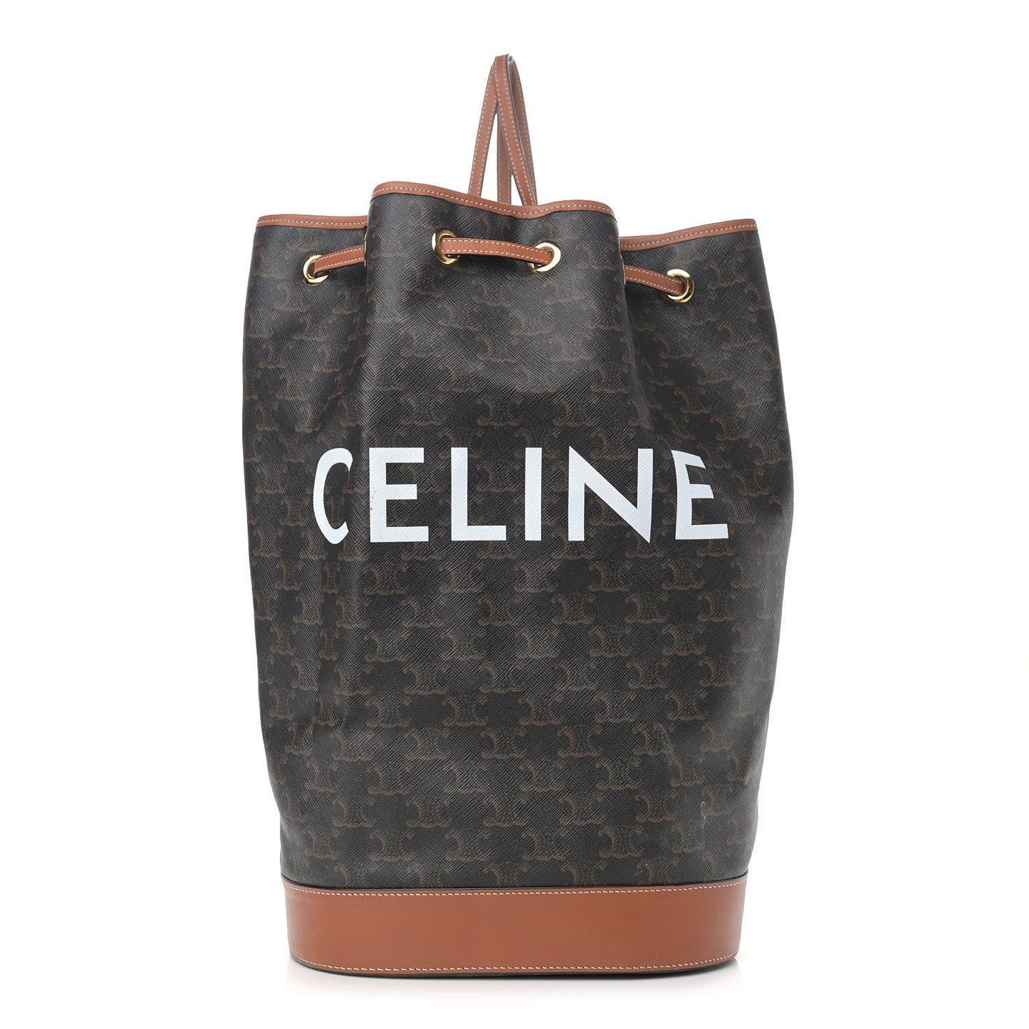 Triomphe Canvas Calfskin Medium Sailor Bag Tan