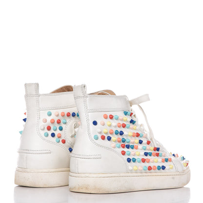 Christian Louboutin Calfskin Louis Spikes Flat Sneakers 40 White Multi 4 of 26