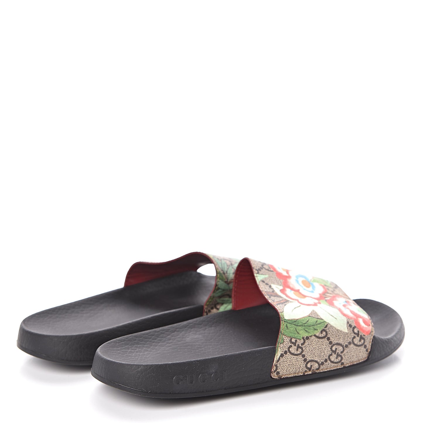 GG Supreme Monogram Tian Womens Slide Sandals 38 Beige Multicolor