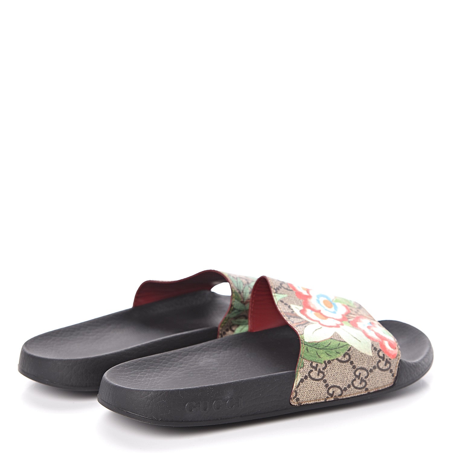 Gucci GG Supreme Monogram Tian Womens Slide Sandals 38 Beige Multicolor 4 of 6