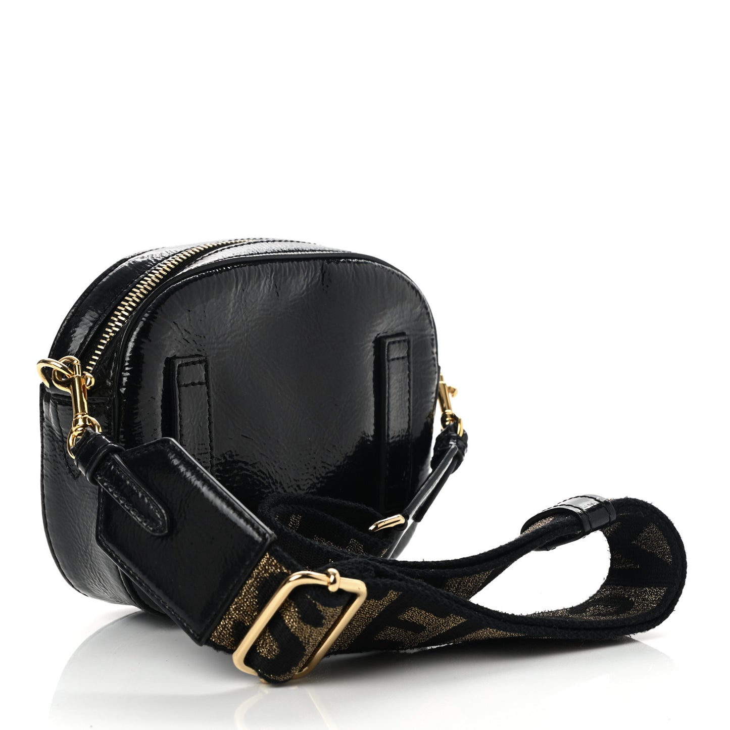 Patent Alter Nappa Logo Convertible Belt Bag Black