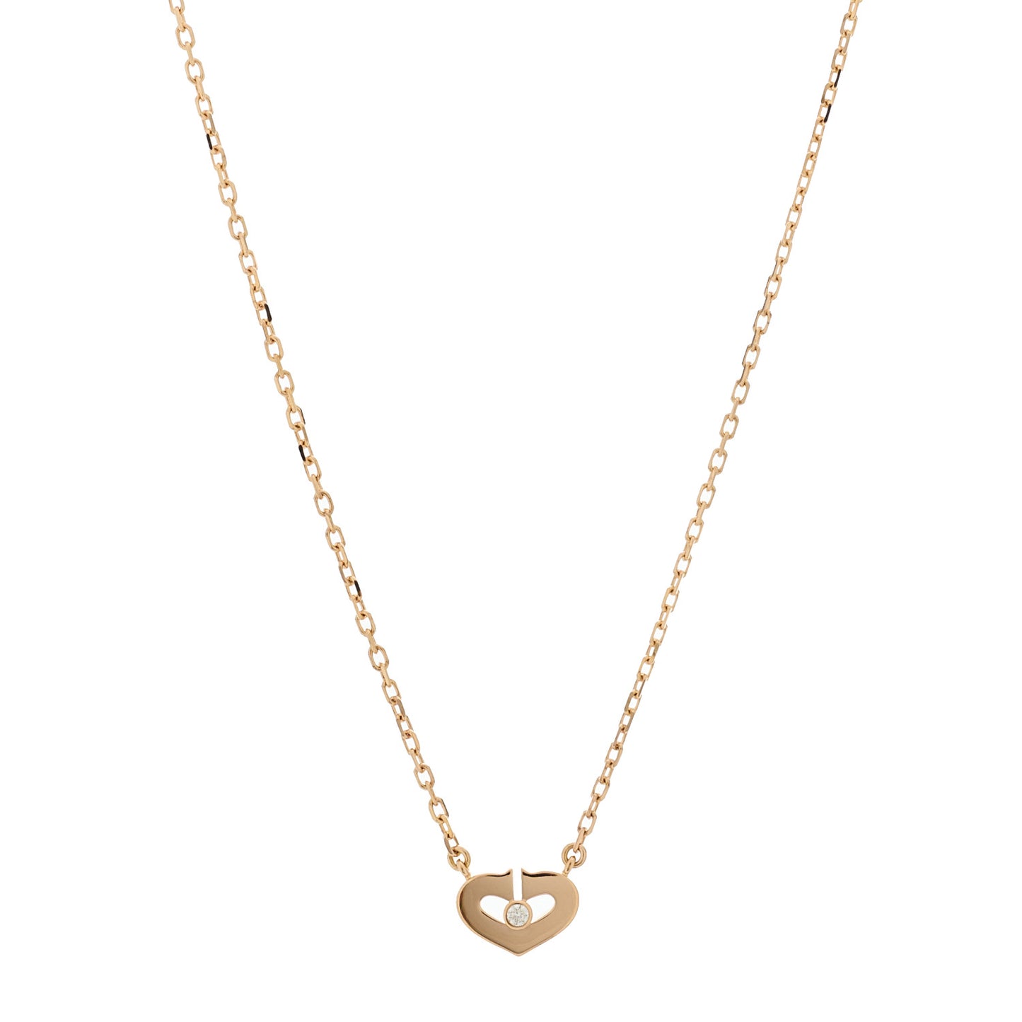 18K Pink Gold Diamond XS Hearts and Symbols Necklace