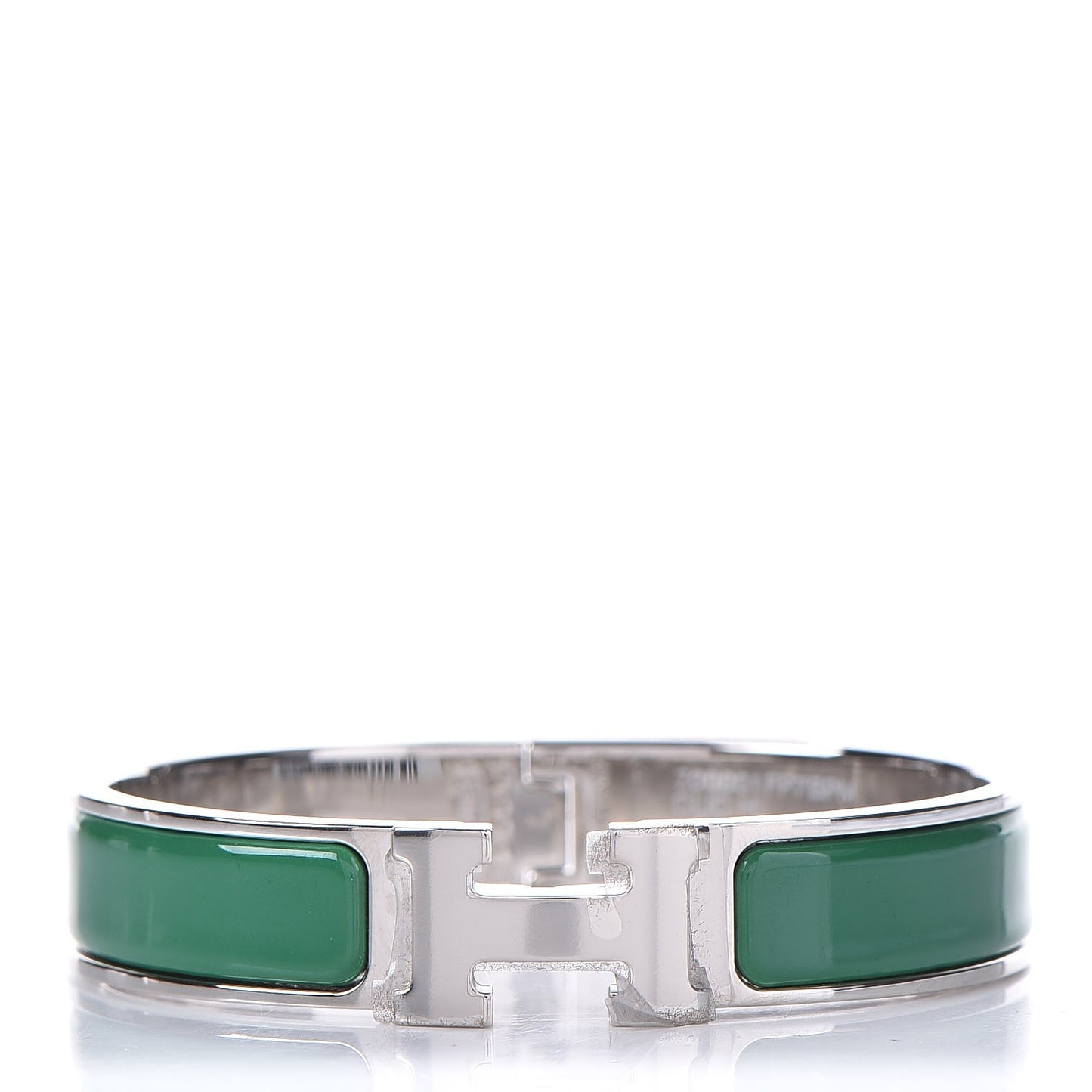 Enamel Narrow Clic Clac H Bracelet PM Vert Sapin