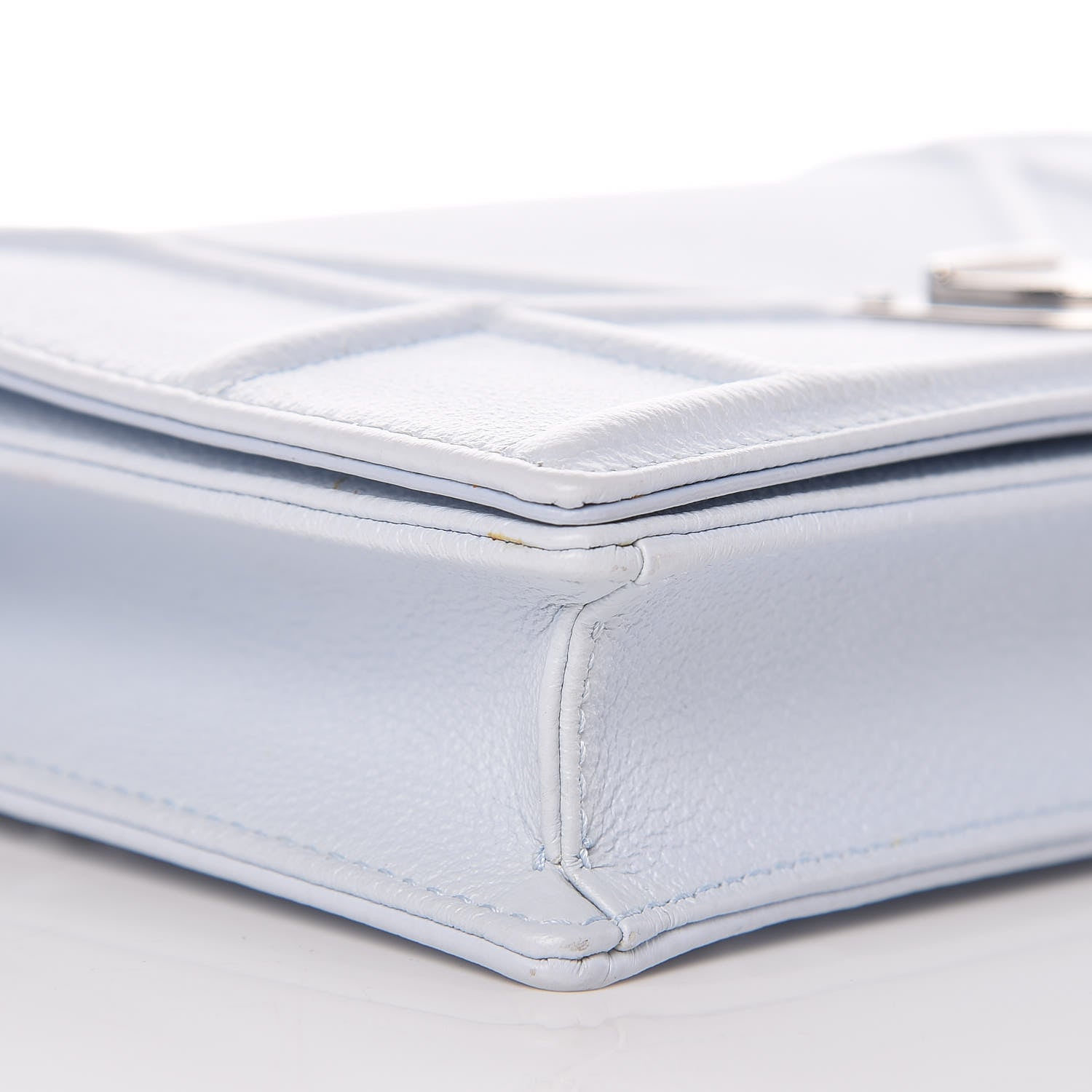Christian Dior Grained Calfskin Diorama Wallet on Chain Pouch Light Blue 12 of 18