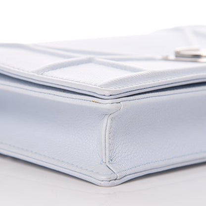 Christian Dior Grained Calfskin Diorama Wallet on Chain Pouch Light Blue 12 of 18
