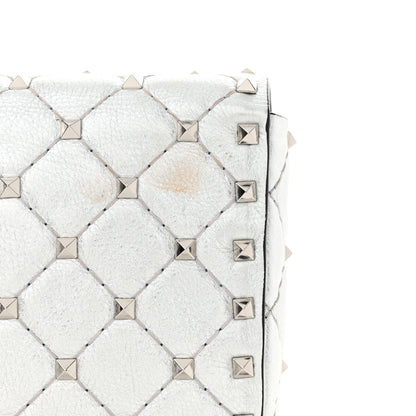 Valentino Garavani Metallic Nappa Rockstud Spike Shoulder Bag Silver 15 of 15