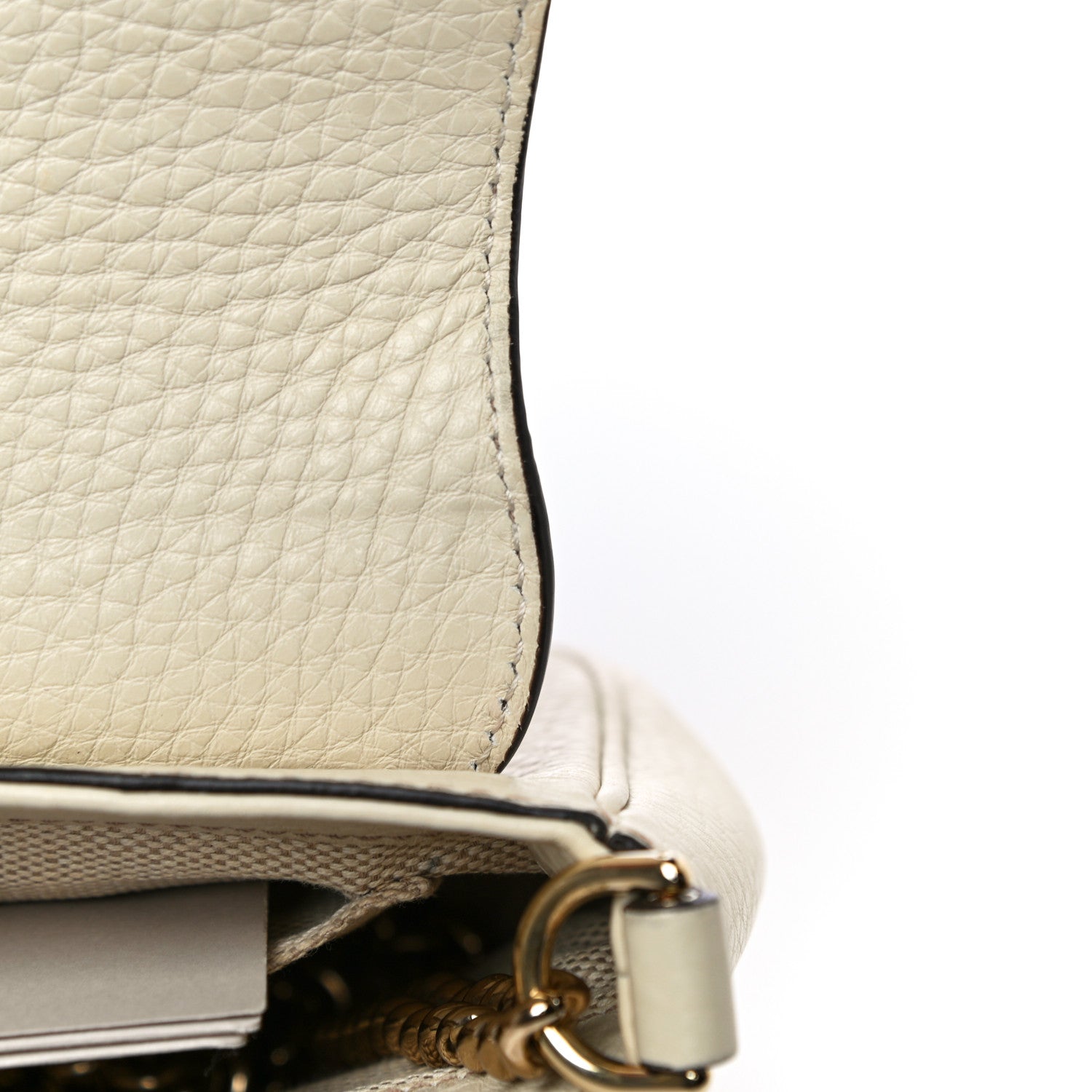 Gucci Pebbled Calfskin Small Soho Flap Crossbody Off White 21 of 21