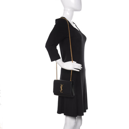 Saint Laurent Grain De Poudre Small Monogram Kate Satchel Black 2 of 11