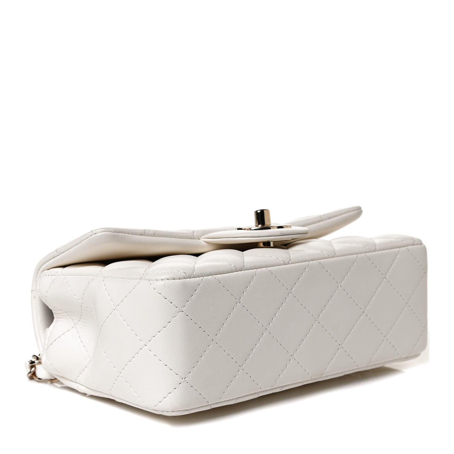 Chanel Lambskin Quilted Mini Rectangular Flap White 8 of 14