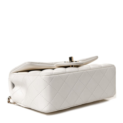 Chanel Lambskin Quilted Mini Rectangular Flap White 8 of 14