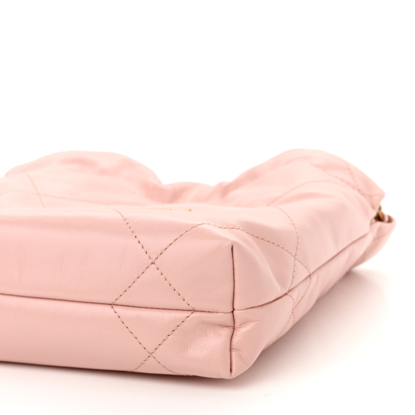 Shiny Calfskin Quilted Mini Chanel 22 Rose Clair