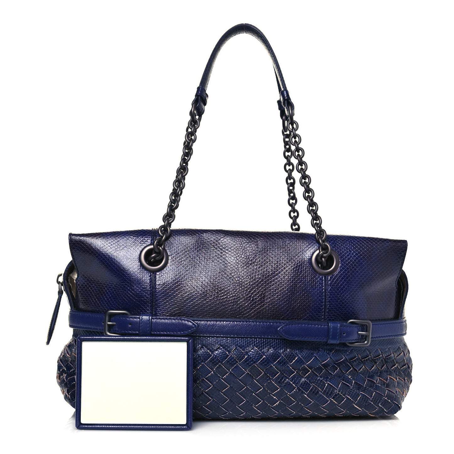 Ayers Intrecciato Chain Shoulder Bag Blue