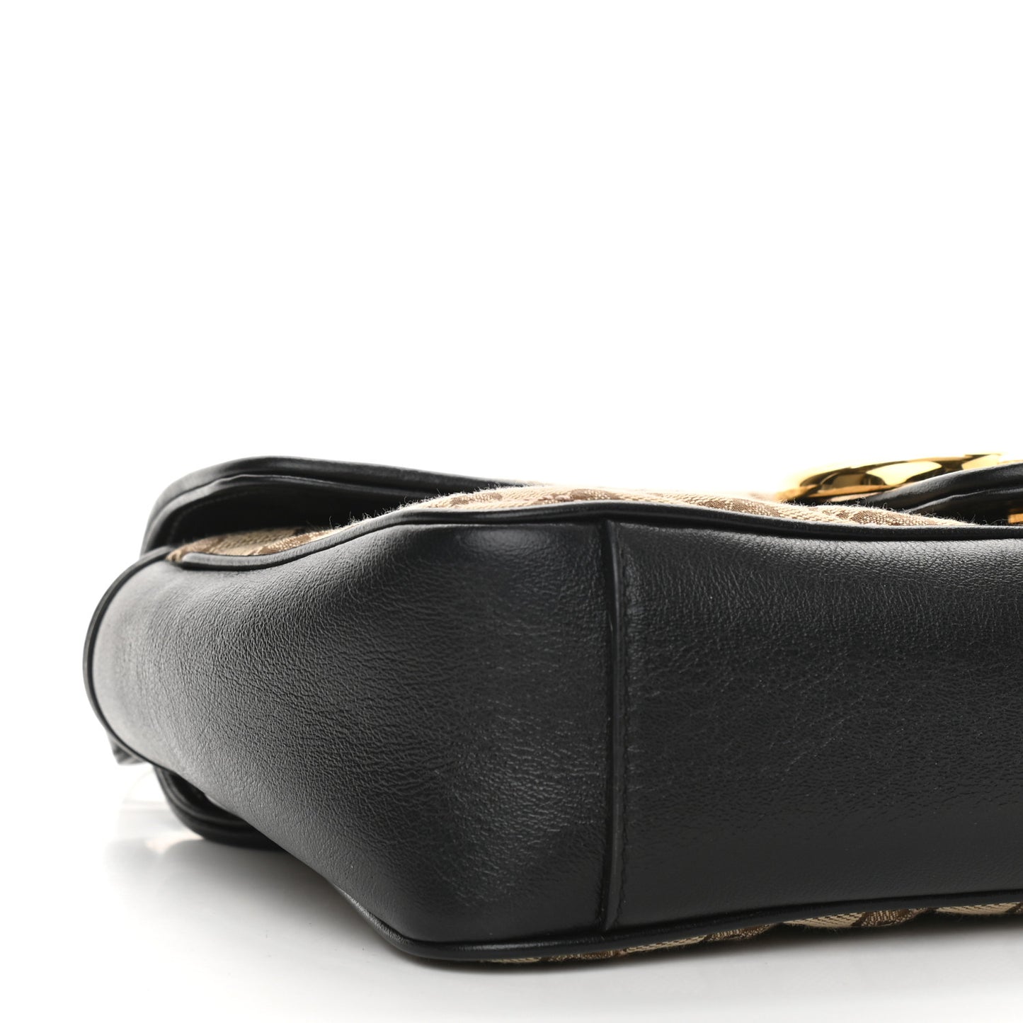Monogram Matelasse Diagonal Small GG Marmont Shoulder Bag Beige Black