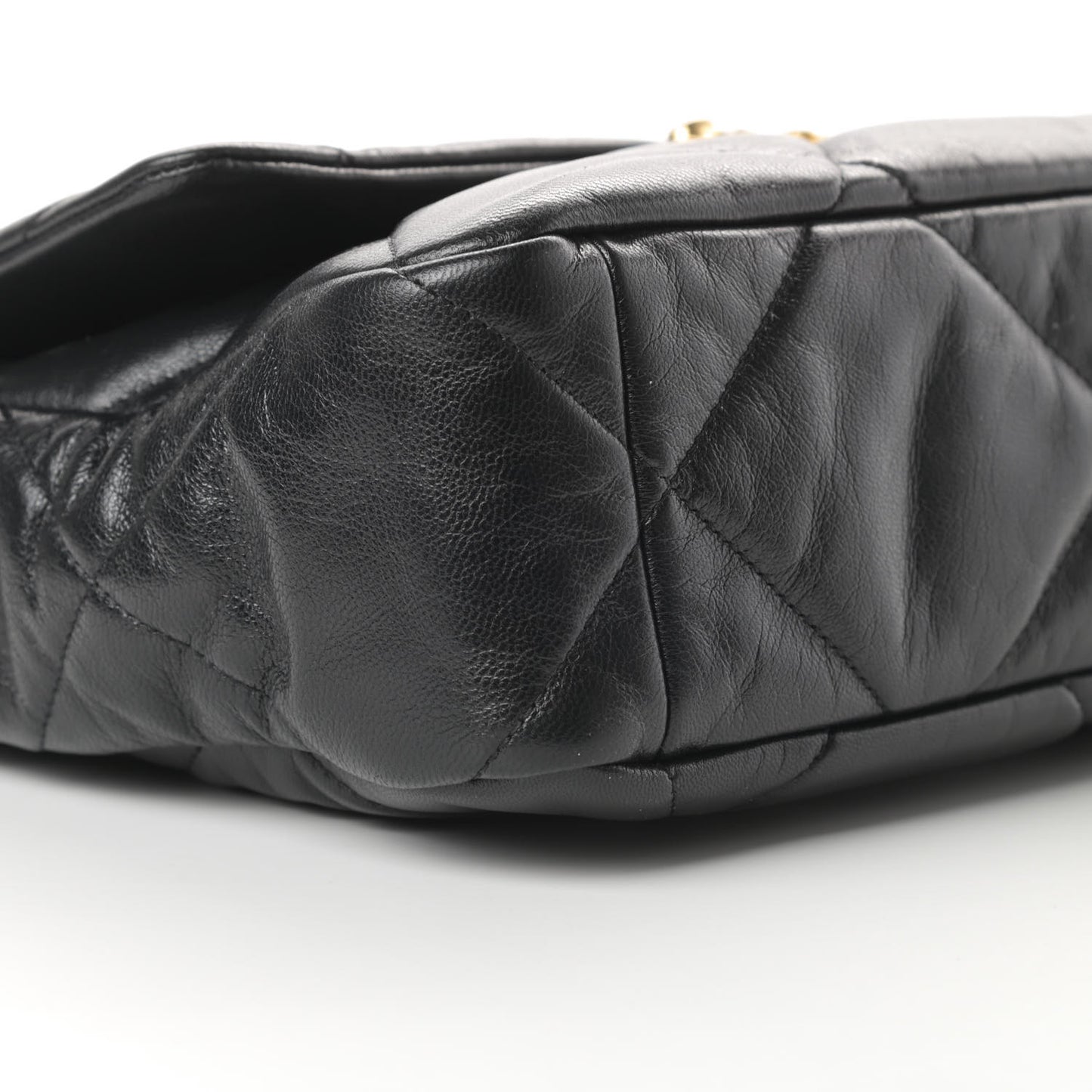 Goatskin Quilted Large Chanel 19 Flap Black