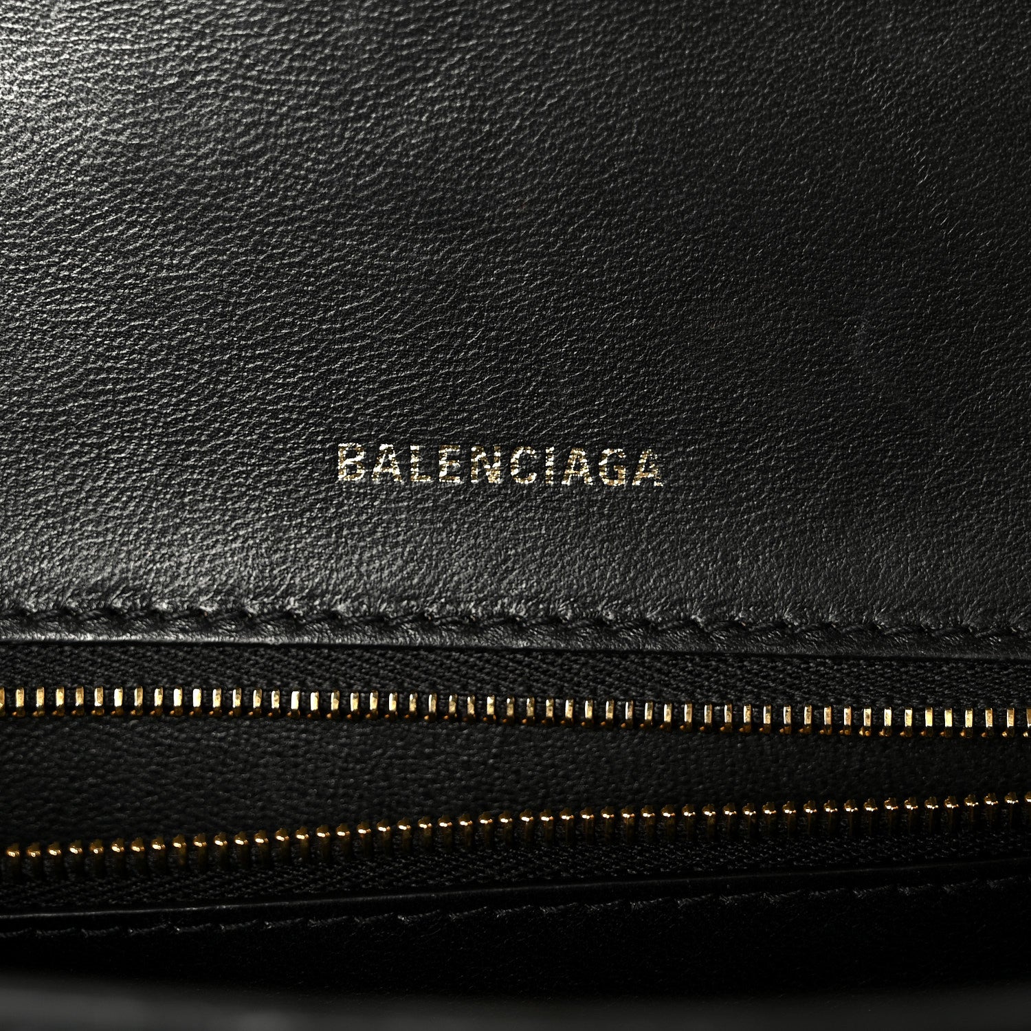 Balenciaga Shiny Calfskin Crocodile Embossed Small Hourglass Top Handle Bag Black 6 of 11