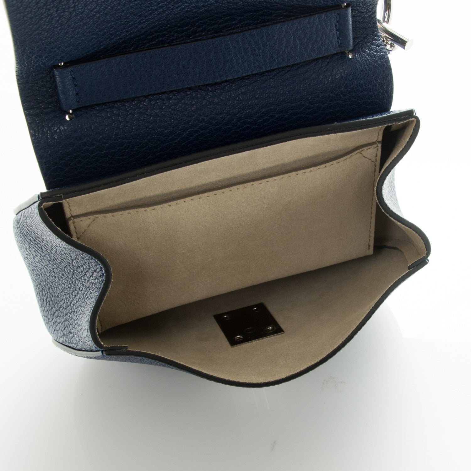 Chloe Grained Lambskin Mini Drew Shoulder Bag Royal Navy 5 of 7