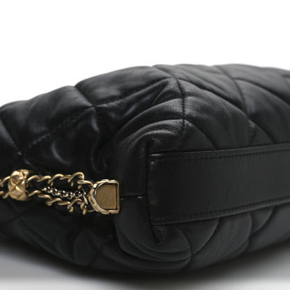 Chanel Lambskin Quilted Crush on Chains Hobo Black 8 of 10