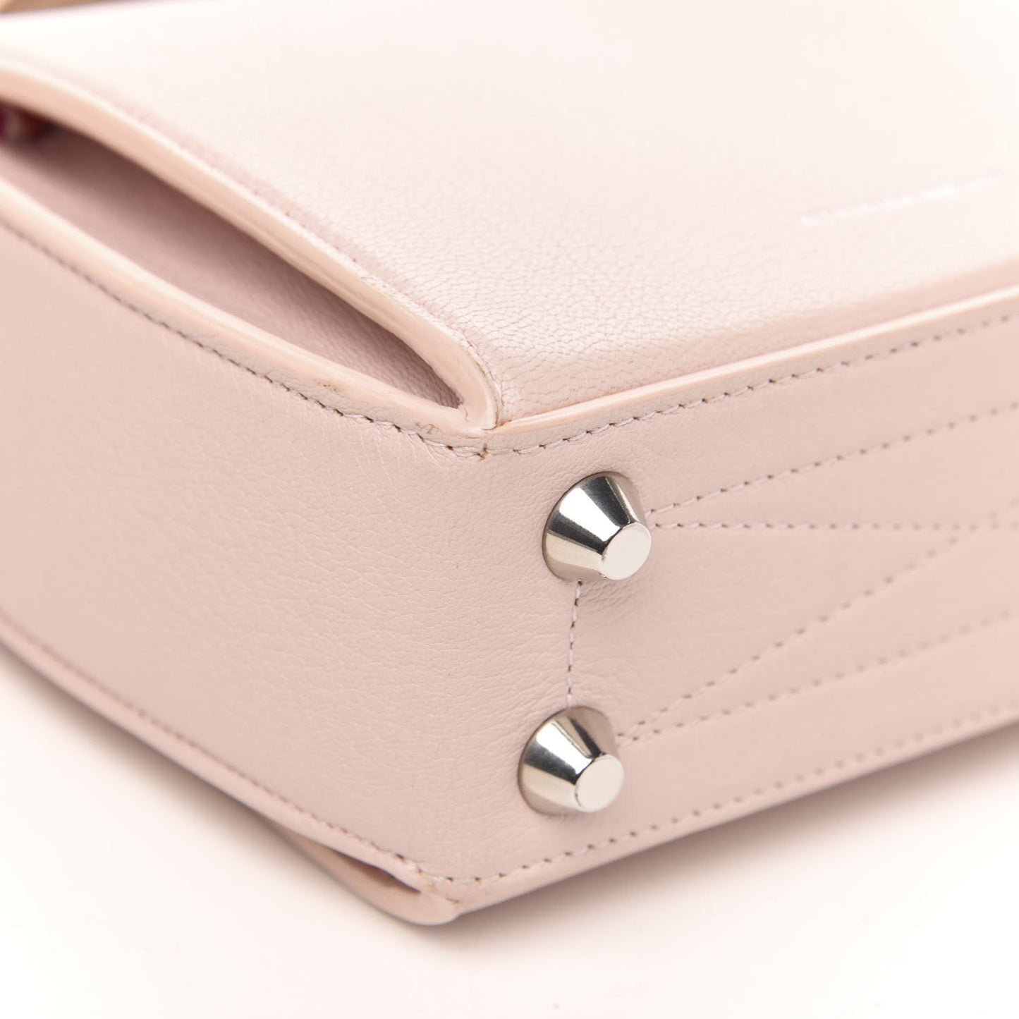 Calfskin Silk Scarf Box Shoulder Bag 16 Baby Pink Ivory