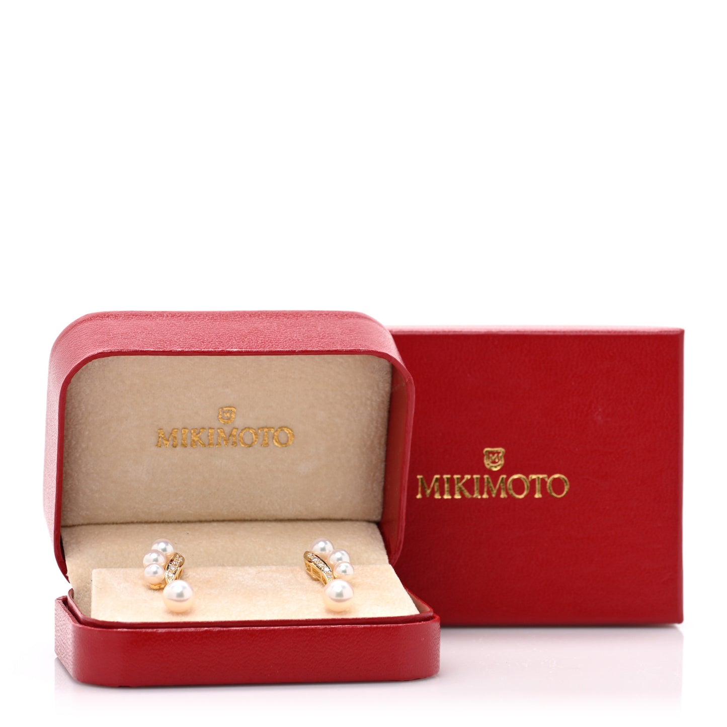 18K Yellow Gold Diamond Akoya Cultured Pearl 4.5-7mm Drop Earrings