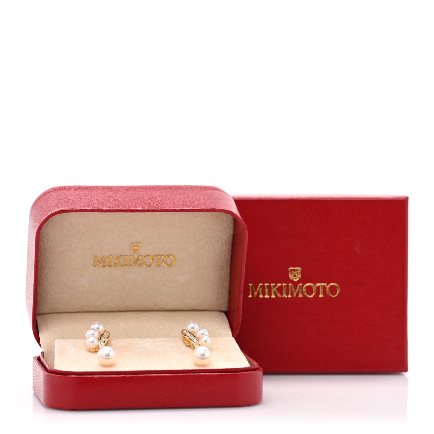 Mikimoto 18K Yellow Gold Diamond Akoya Cultured Pearl 4.5-7mm Drop Earrings 5 of 5