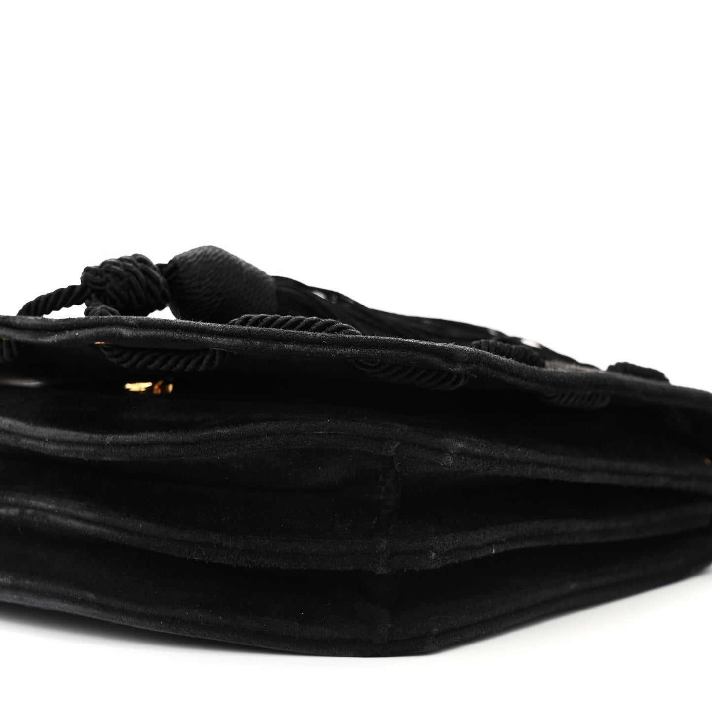Suede Medium Monogram Fetish Satchel Black