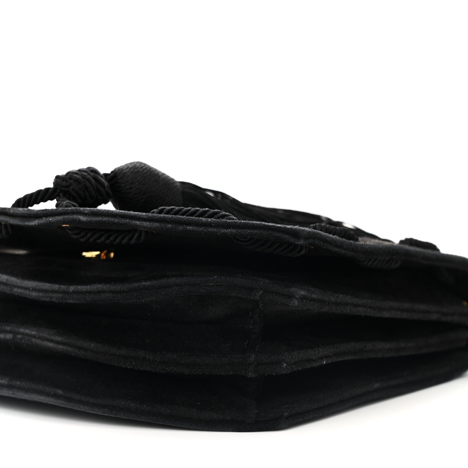 Saint Laurent Suede Medium Monogram Fetish Satchel Black 9 of 11