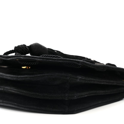 Saint Laurent Suede Medium Monogram Fetish Satchel Black 9 of 11