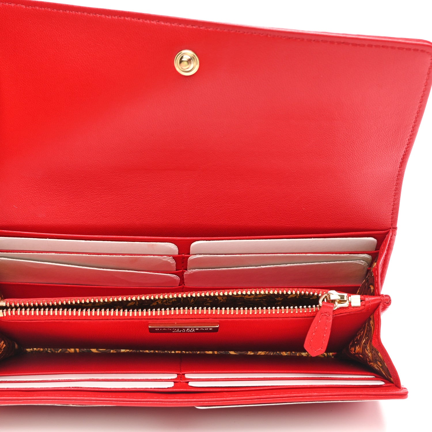 Versace Patent Quilted Vanitas Wallet Rosso Fuoco 5 of 8