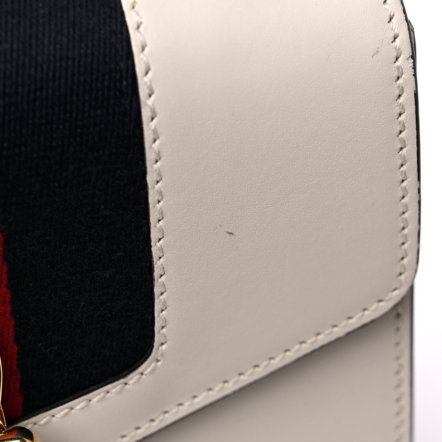 Gucci Calfskin Mini Sylvie Chain Shoulder Bag White 12 of 14