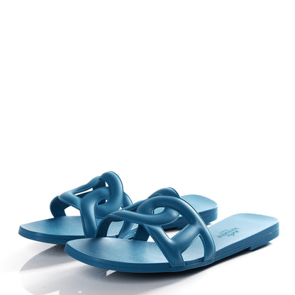 Hermes Rubber Aloha Sandals 36 Bleu Vif 4 of 11