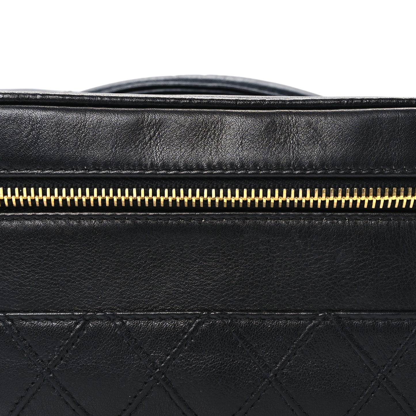 Lambskin Vanity Cosmetic Bag Black