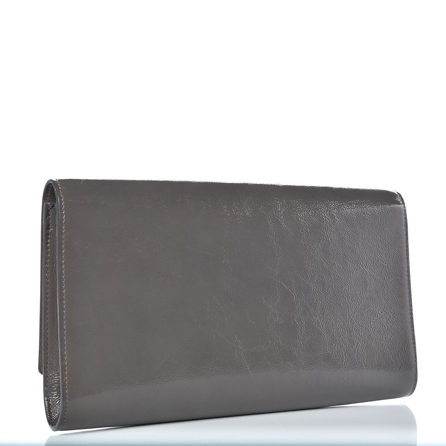 Textured Patent Monogram Large Belle de Jour Clutch Grey